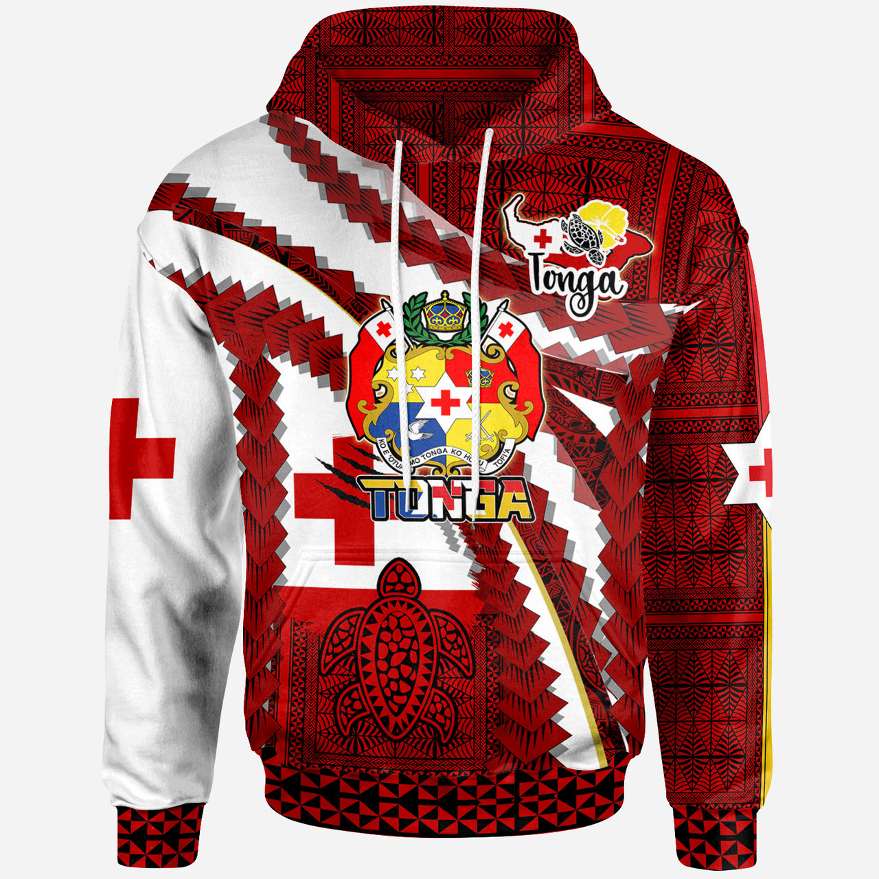 Tonga Aotearoa Tribal Roots Hoodie - Custom Tonga Polynesian Pride With Coat Of Arms And Tonga Map Kupesi Hoodie