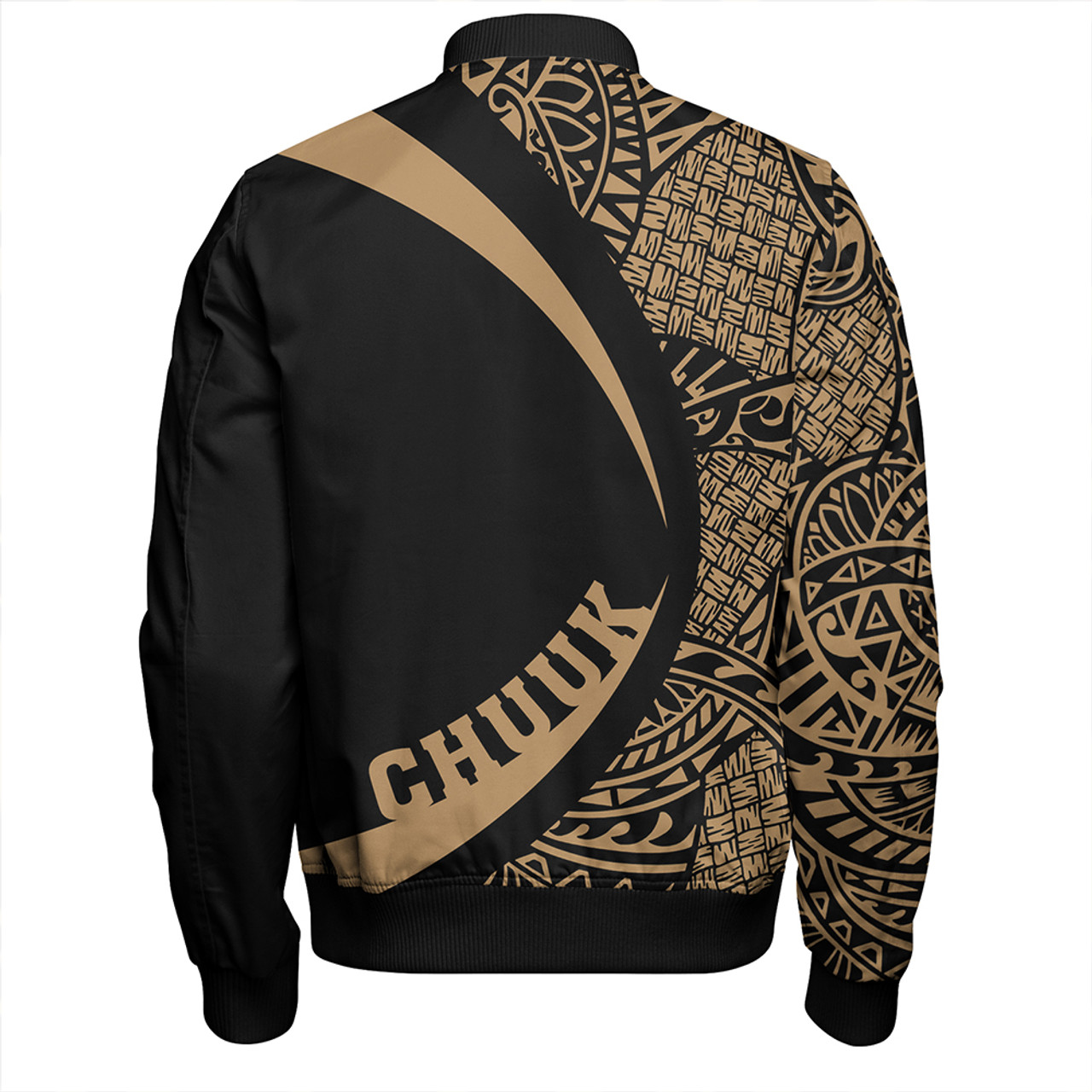 Chuuk Bomber Jacket Coat Of Arm Lauhala Gold Circle