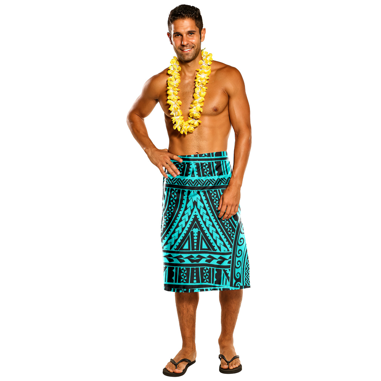 Polynesian Lavalava Tribal Pattern Turquoise