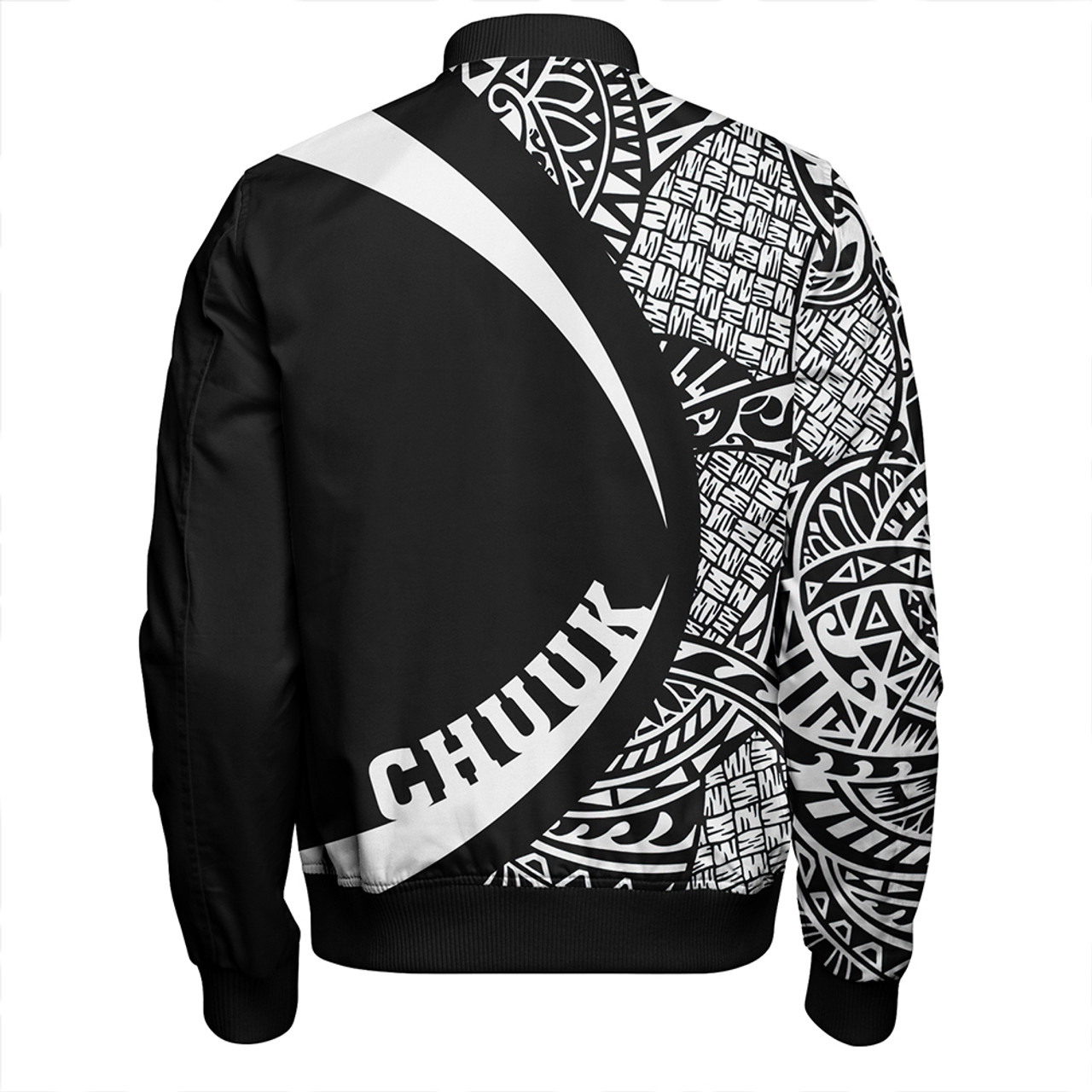 Chuuk Bomber Jacket Coat Of Arm Lauhala White Circle