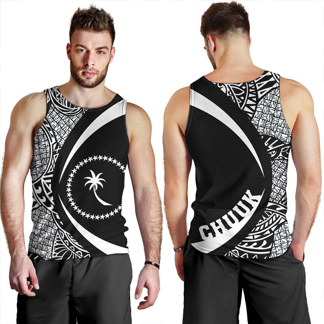 Chuuk Tank Top Coat Of Arm Lauhala White Circle