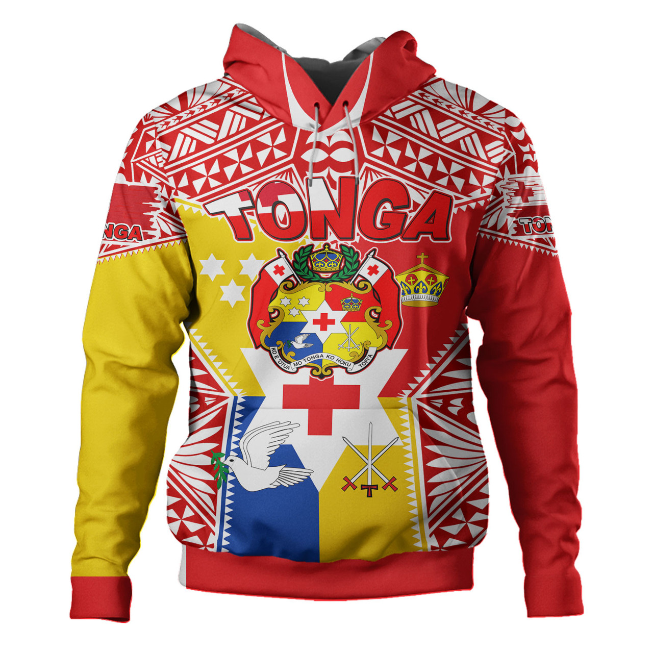 Tonga Polynesian Hoodie - Custom Tonga Pride Royal Standard Of Tonga Hoodie