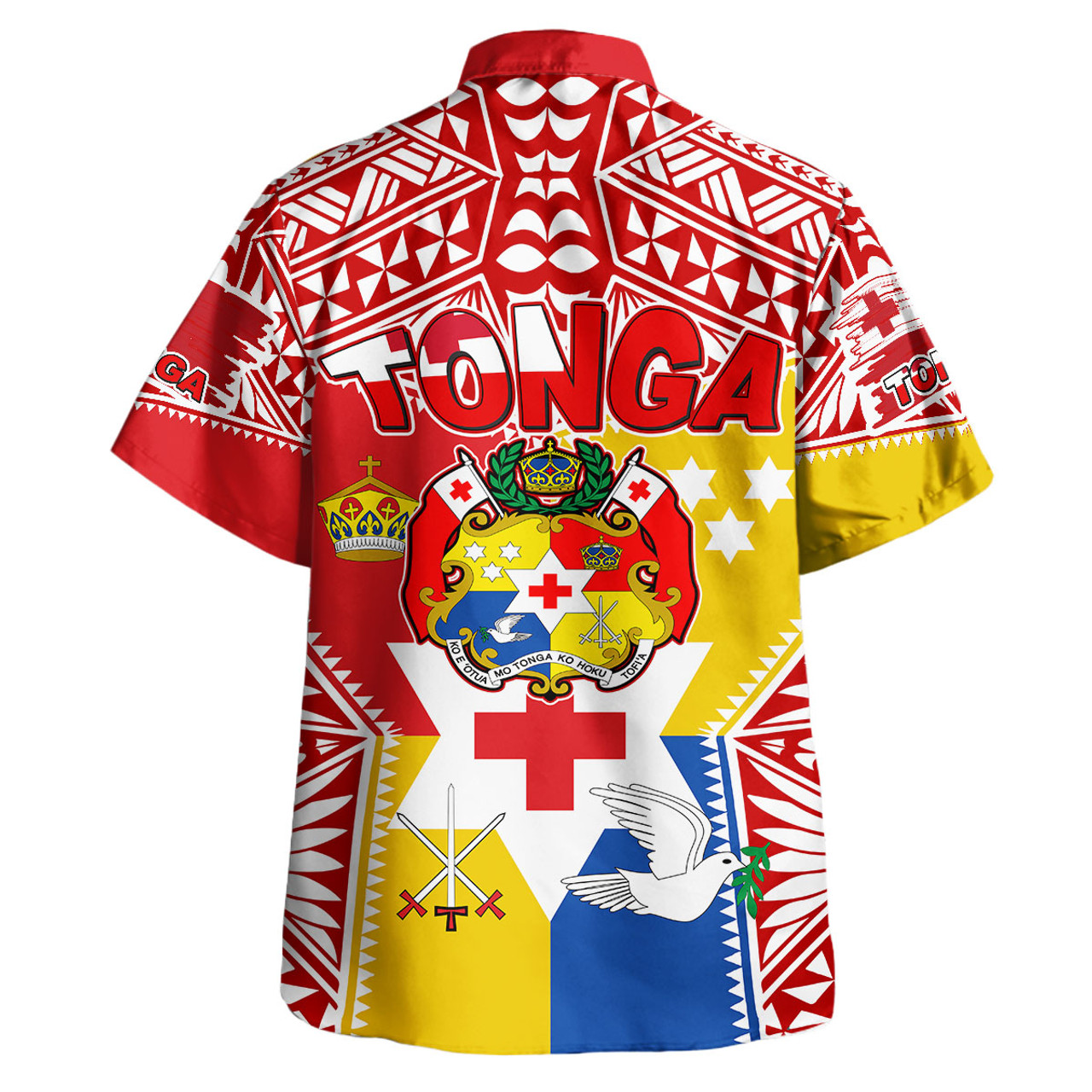 Tonga Polynesian Short Sleeve Shirt - Custom Tonga Pride Royal Standard Of Tonga Short Sleeve Shirt