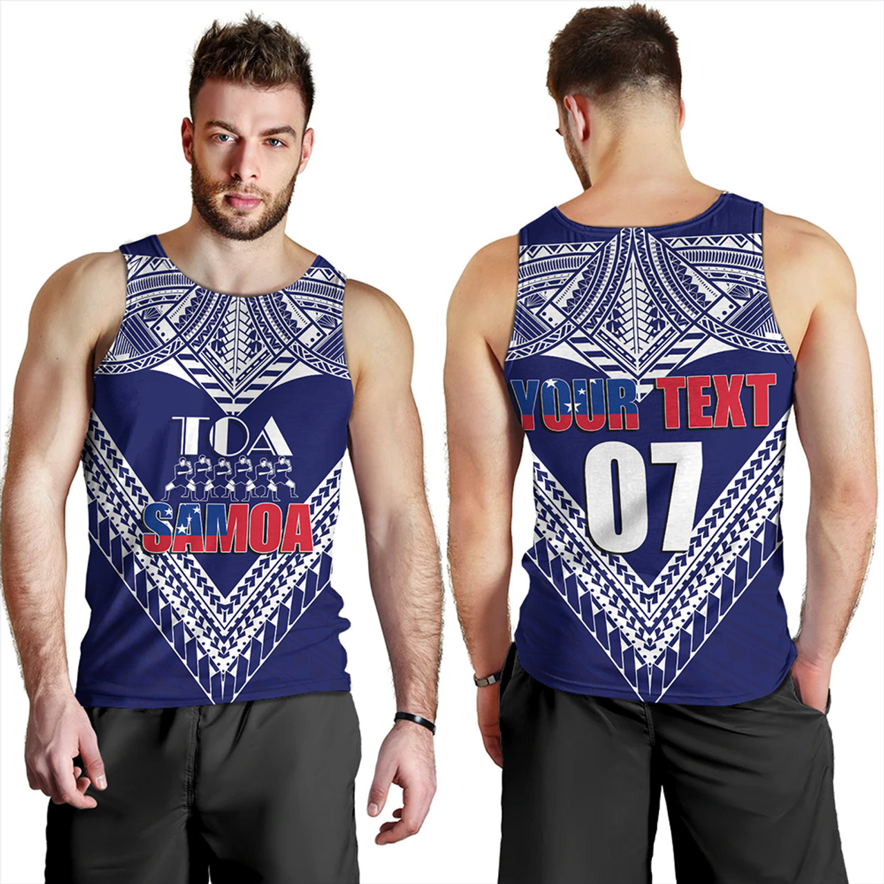 (Customize Personalize) Toa Samoa RLS Warriors Siva Tau Men Tank