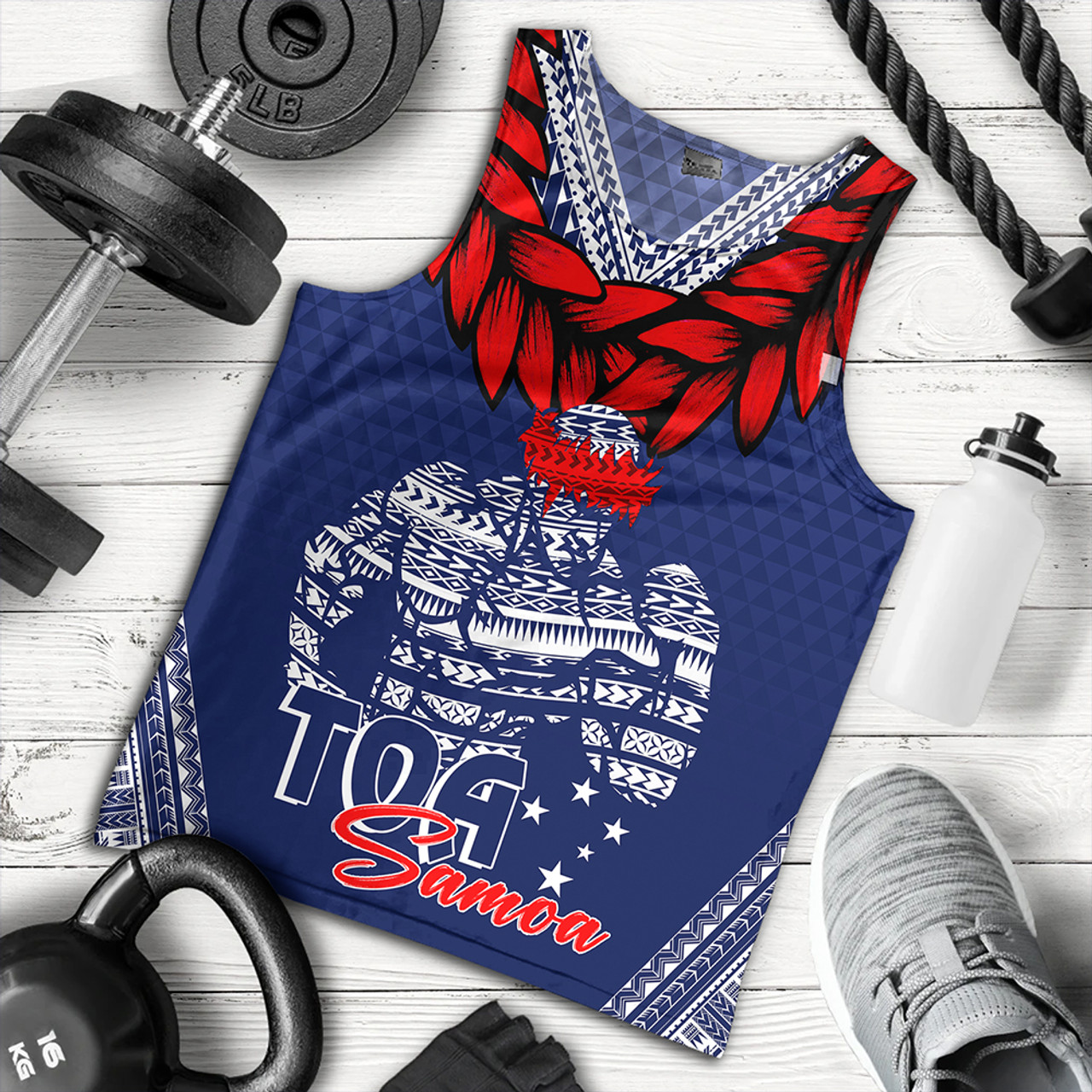 Personalised Toa Samoa Men Tank Ulafala Style Samoa Warriors