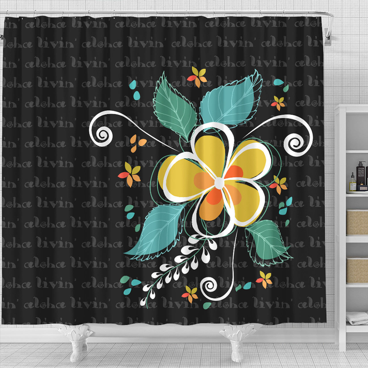 Hawaii Shower Curtain Aloha Hibiscus Art