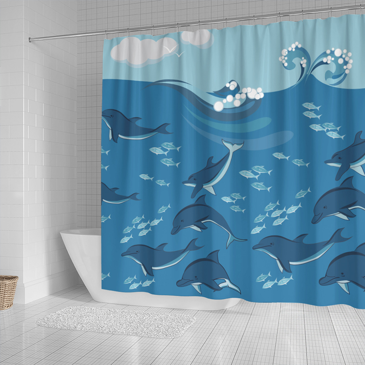 Hawaii Shower Curtain Dolphin And Sea