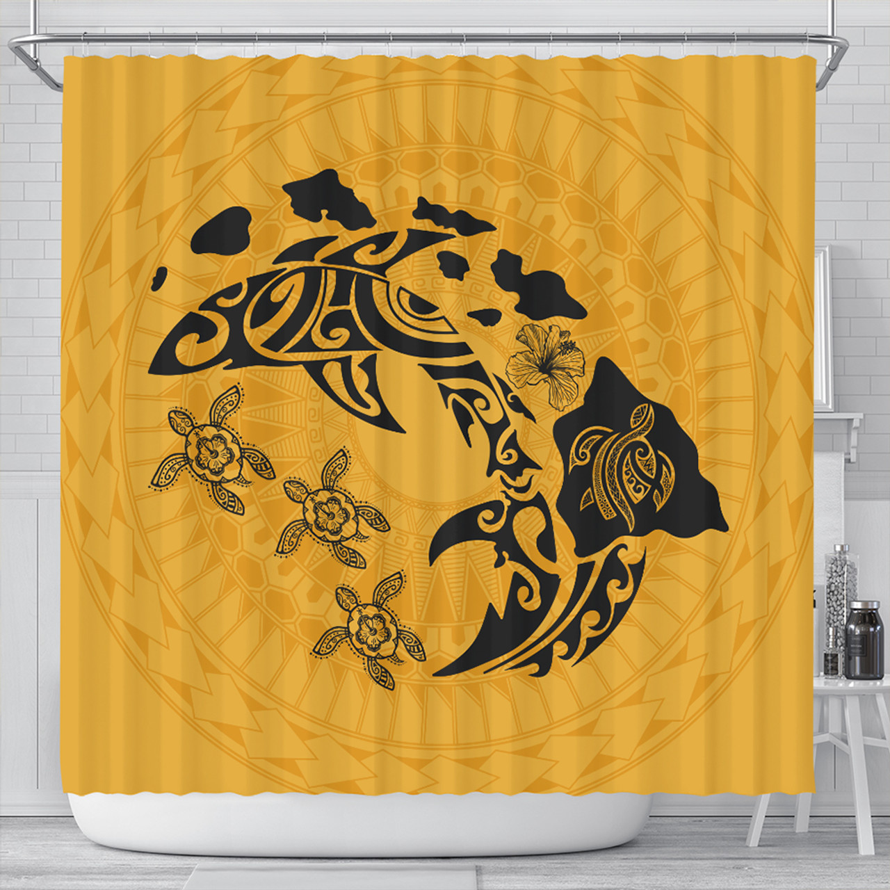 Hawaii Shower Curtain Love Animal Polynesian