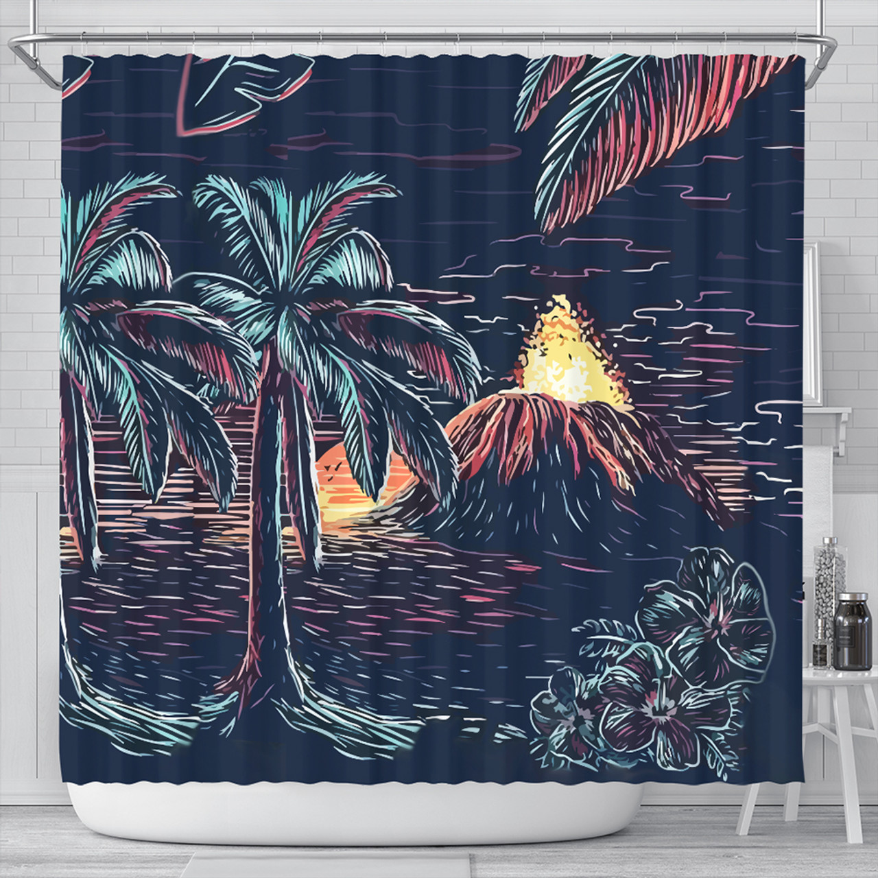 Hawaii Shower Curtain Night On The Land