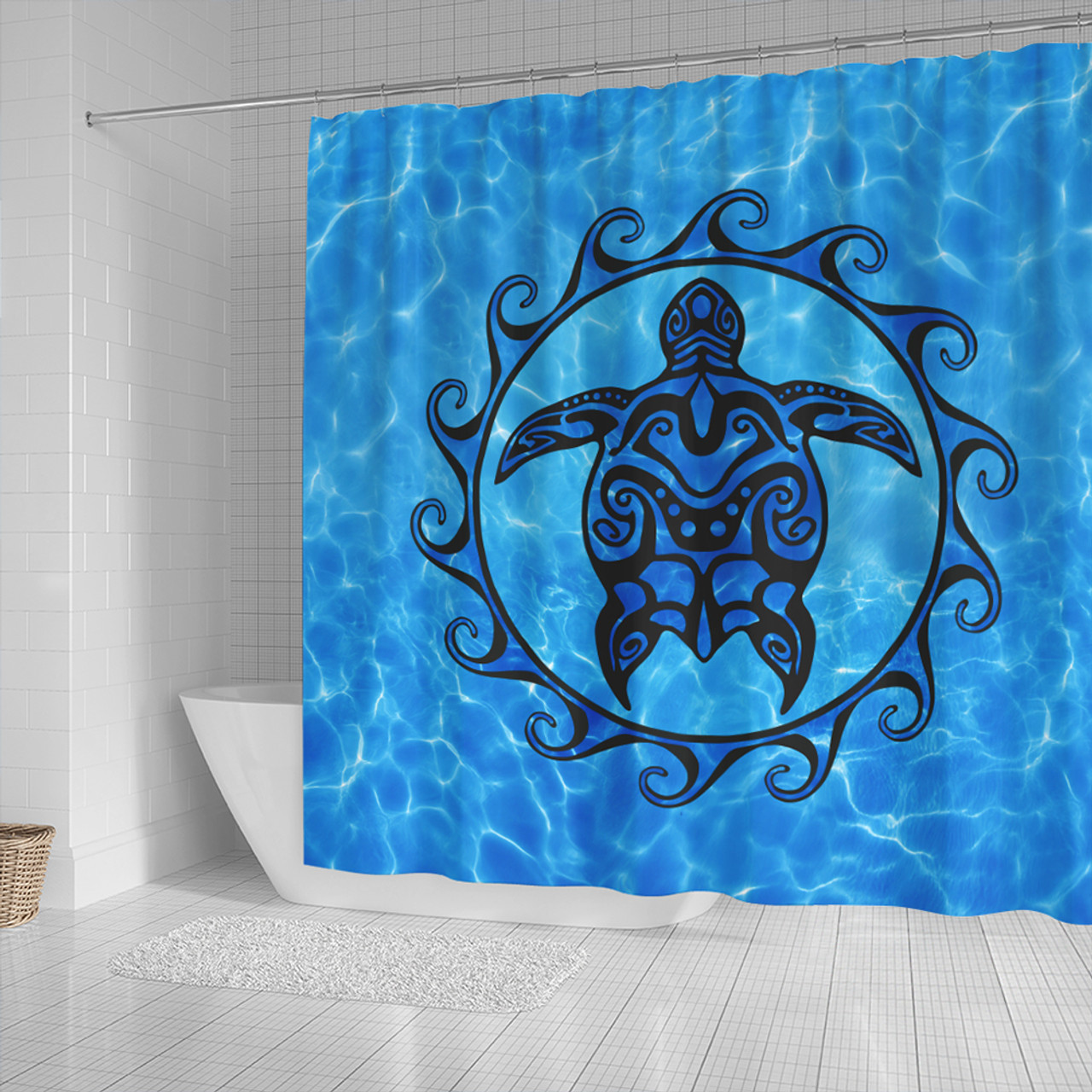 Hawaii Shower Curtain Turtle Polynesia Sea