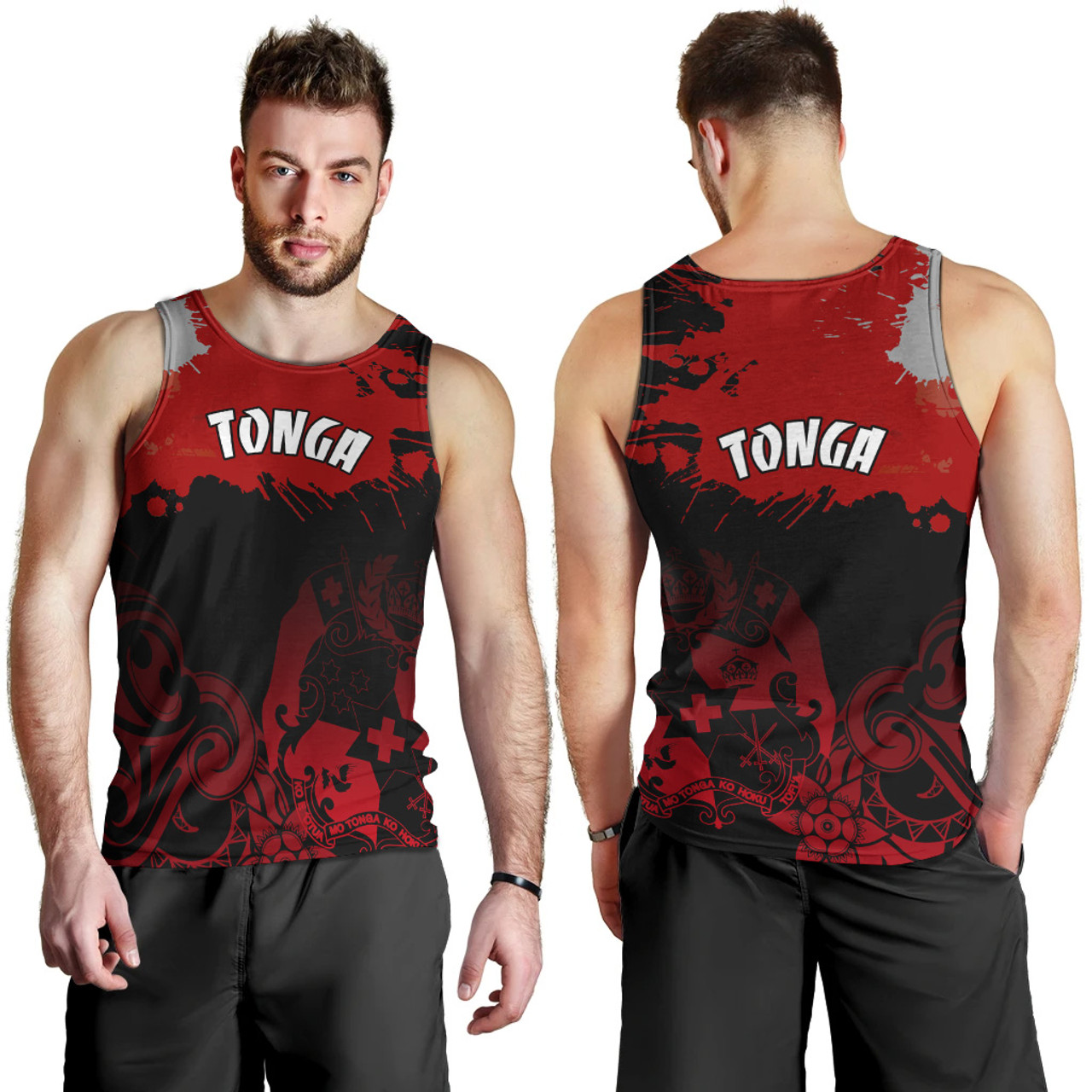 Tonga Polynesian Men Tank Top - Tonga Pride Coat Of Arms