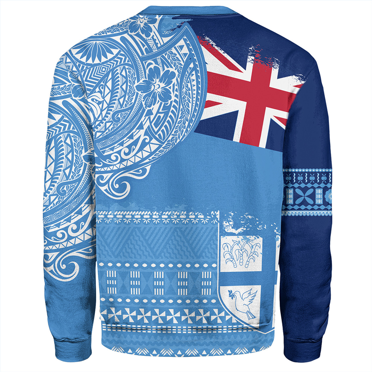 Fiji Sweatshirt Polynesian Flag With Coat Of Arms