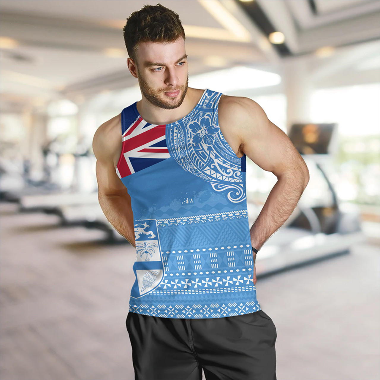 Fiji Tank Top Polynesian Flag With Coat Of Arms