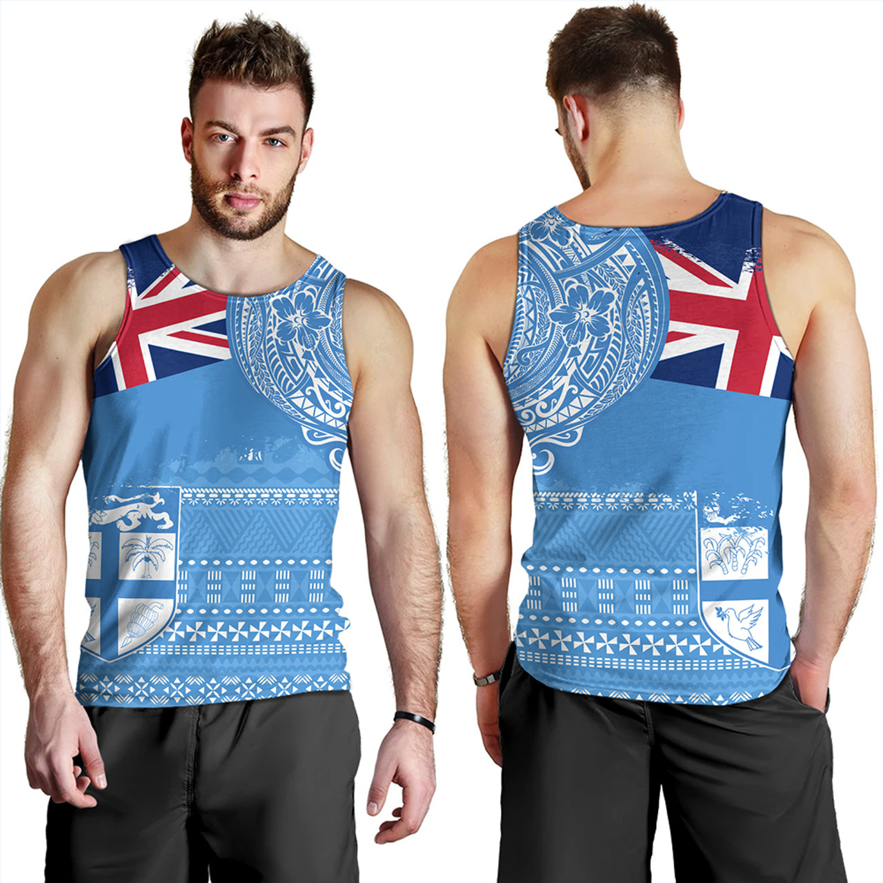 Fiji Tank Top Polynesian Flag With Coat Of Arms