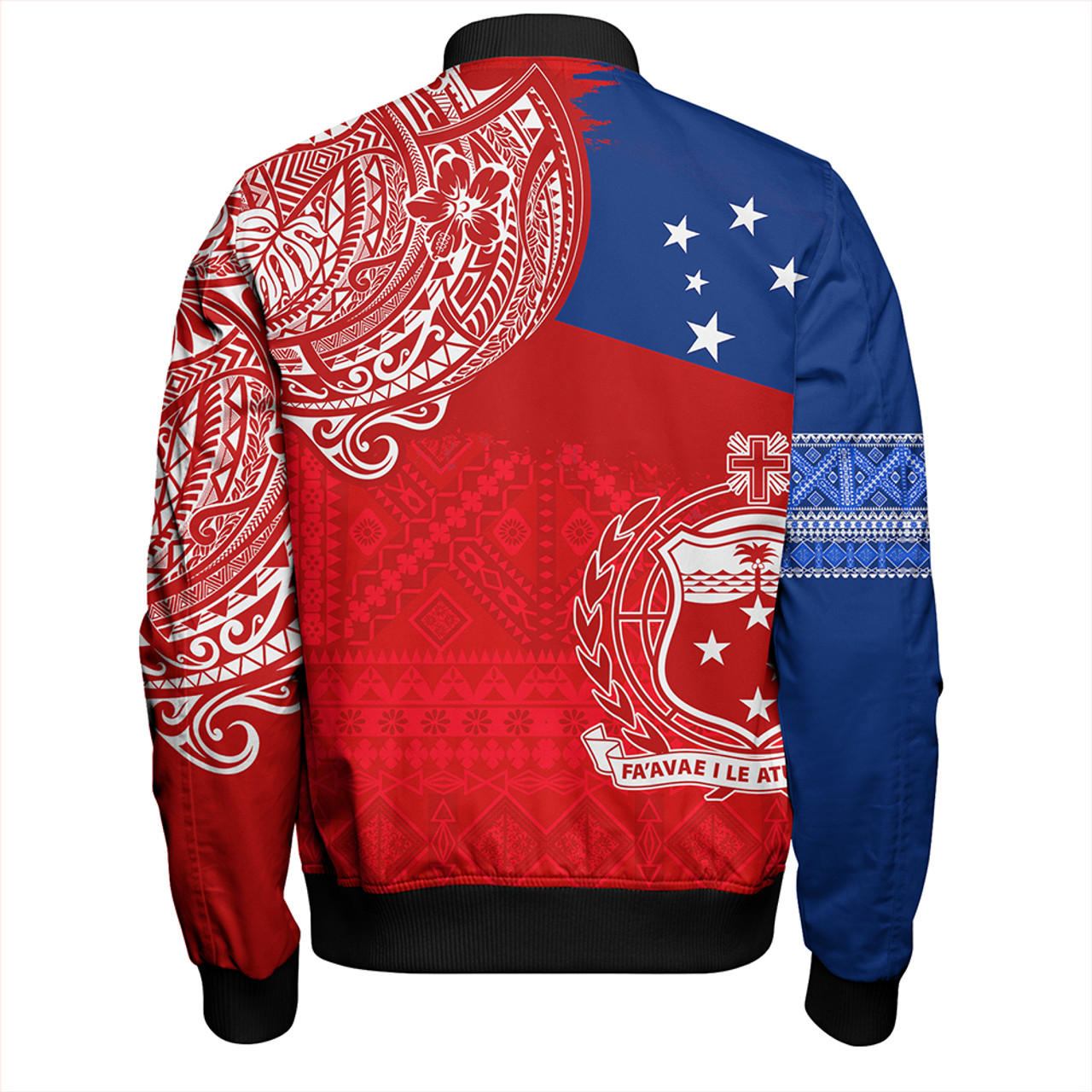 Samoa Bomber Jacket Polynesian Flag With Coat Of Arms