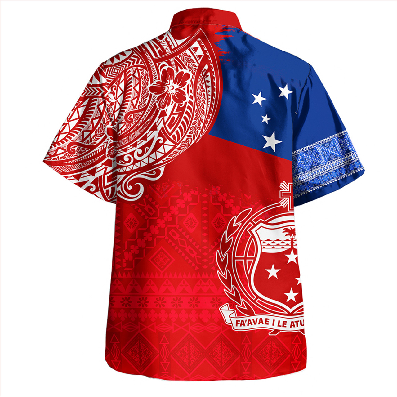 Samoa Hawaiian Shirt Polynesian Flag With Coat Of Arms