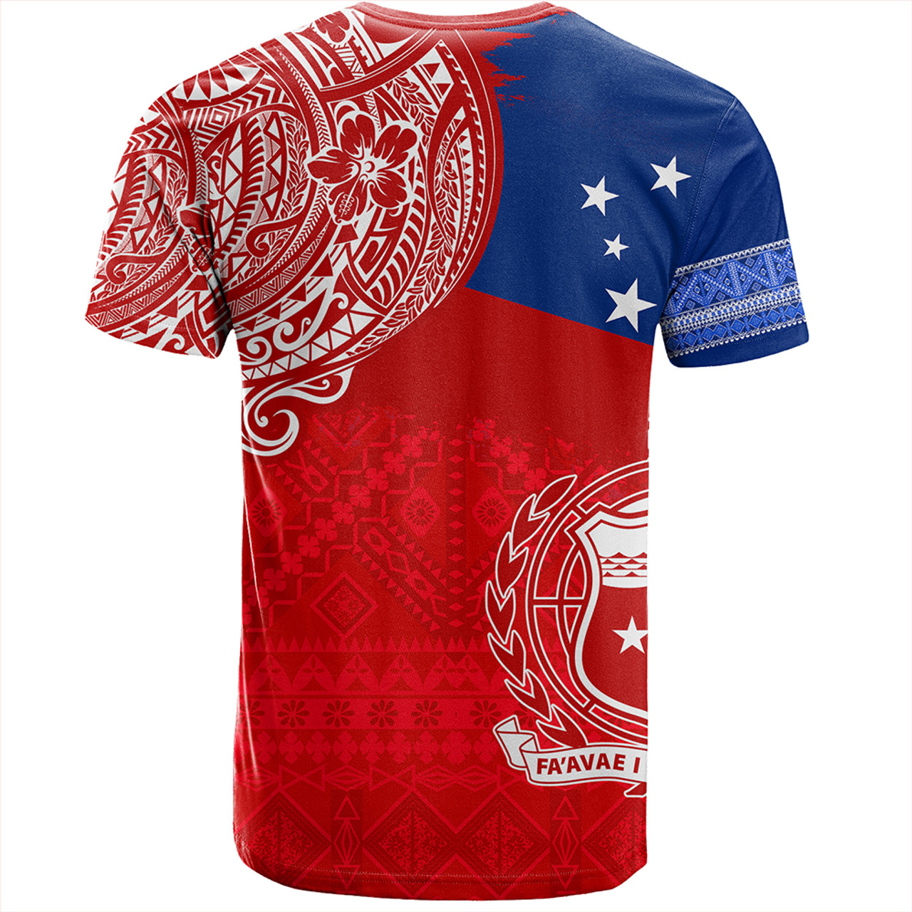 Samoa T-Shirt Polynesian Flag With Coat Of Arms