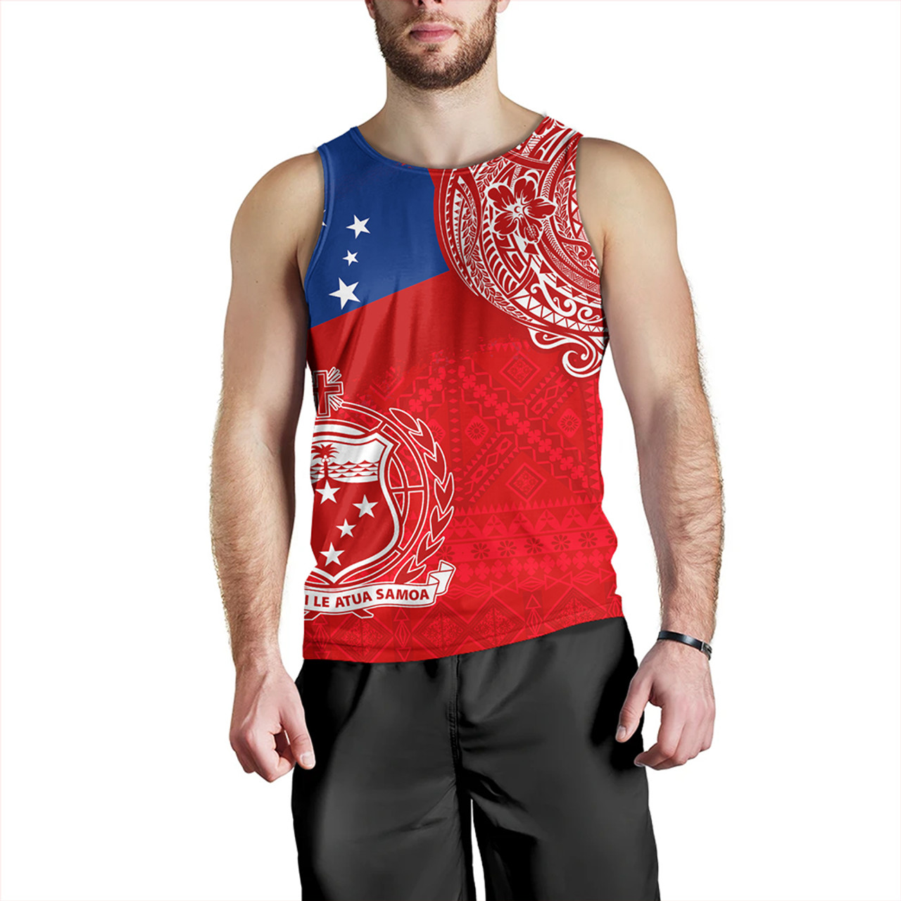 Samoa Tank Top Polynesian Flag With Coat Of Arms