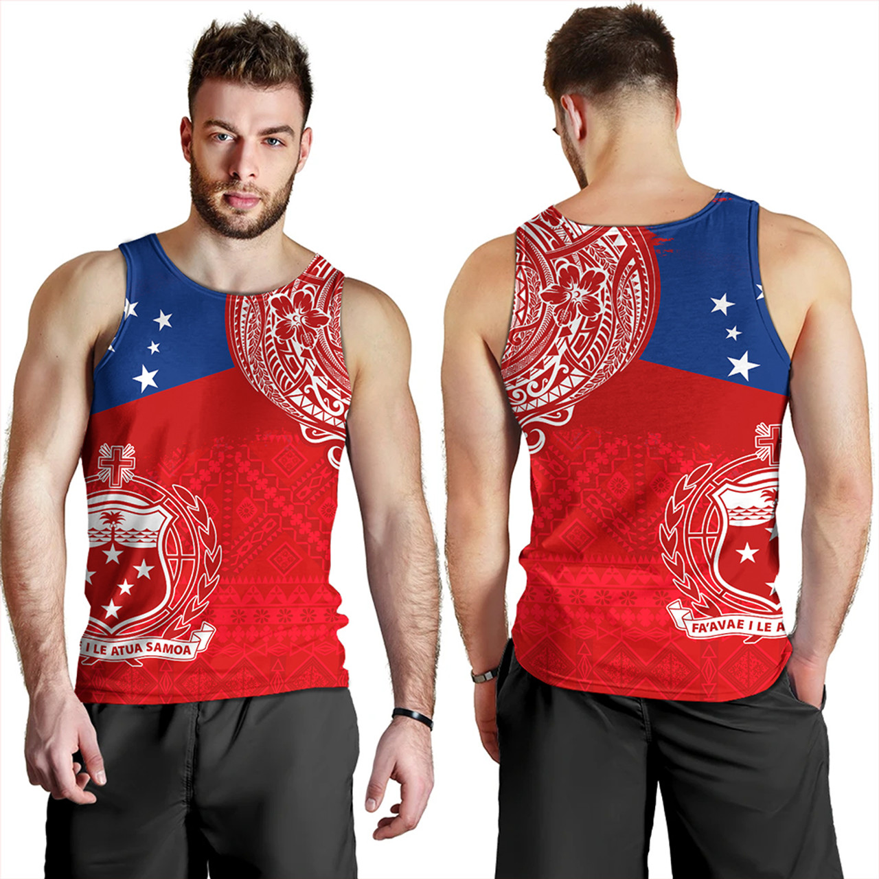 Samoa Tank Top Polynesian Flag With Coat Of Arms