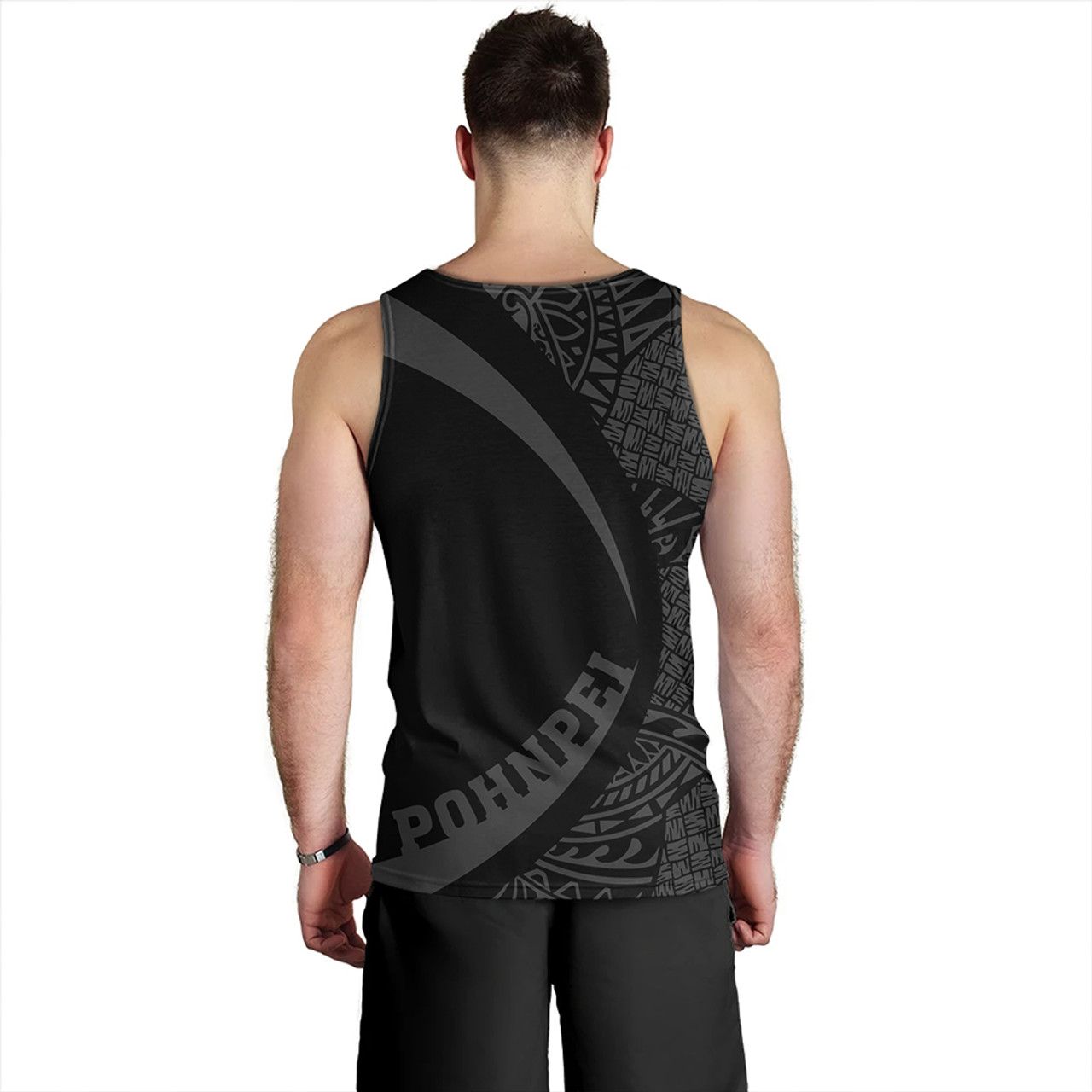 Pohnpei Tank Top Coat Of Arm Lauhala Gray Circle