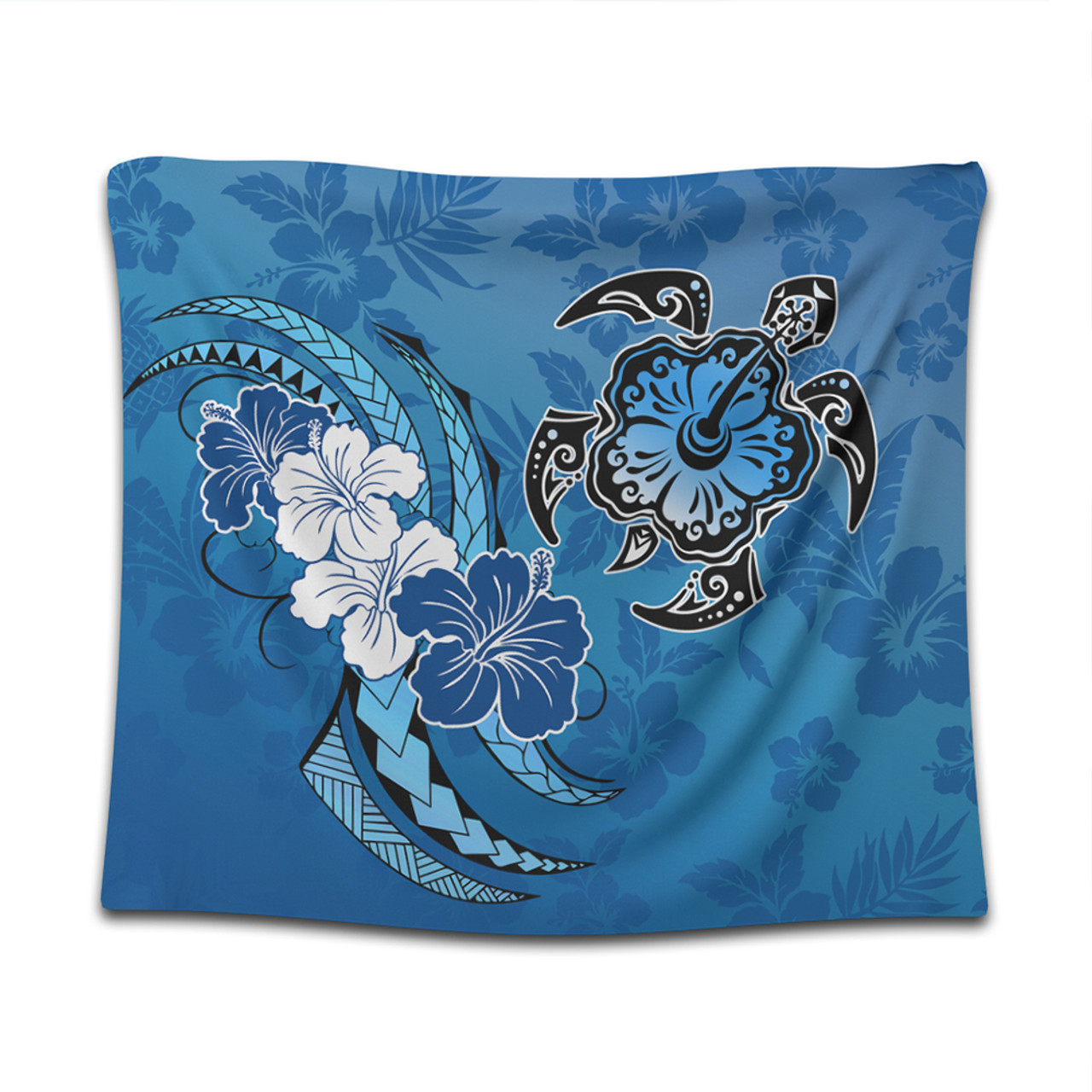 Hawaii Tapestry Hibiscus Flower And Sea Turtle Polynesian