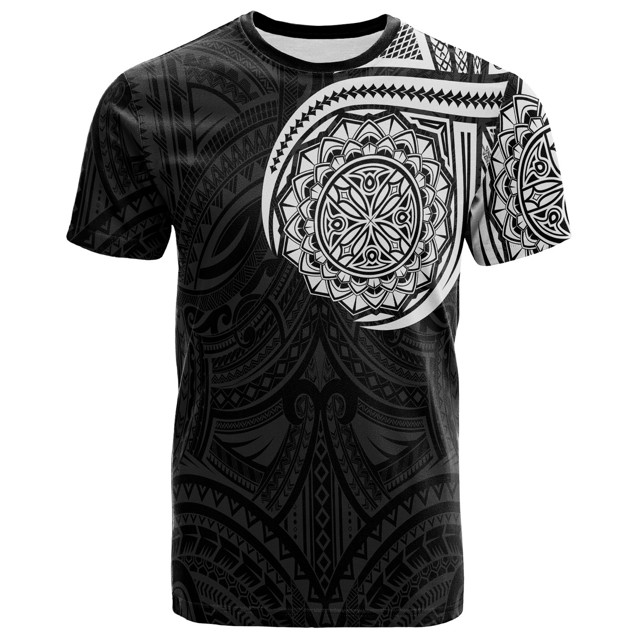 Polynesian T-Shirt - Polynesian Flowers Tattoo Style