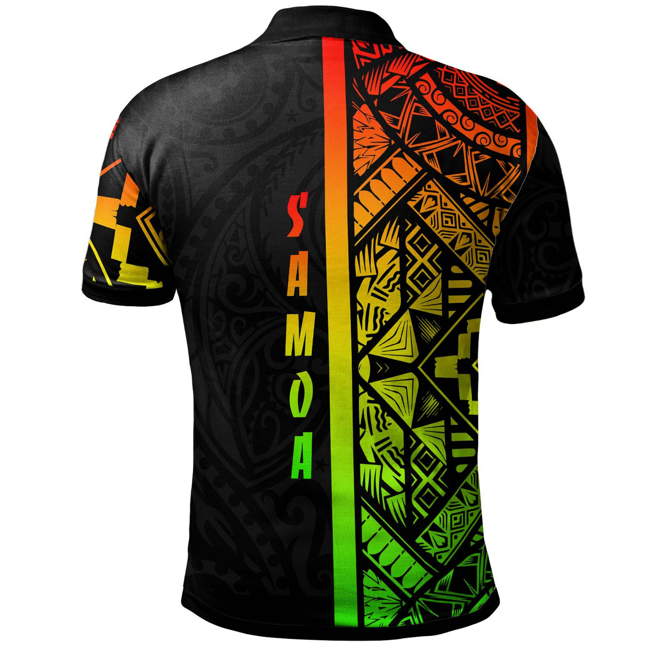 Samoa Polo Shirt - Samoa Coat Of Arms With Polynesian Tribal Pattern Reggae