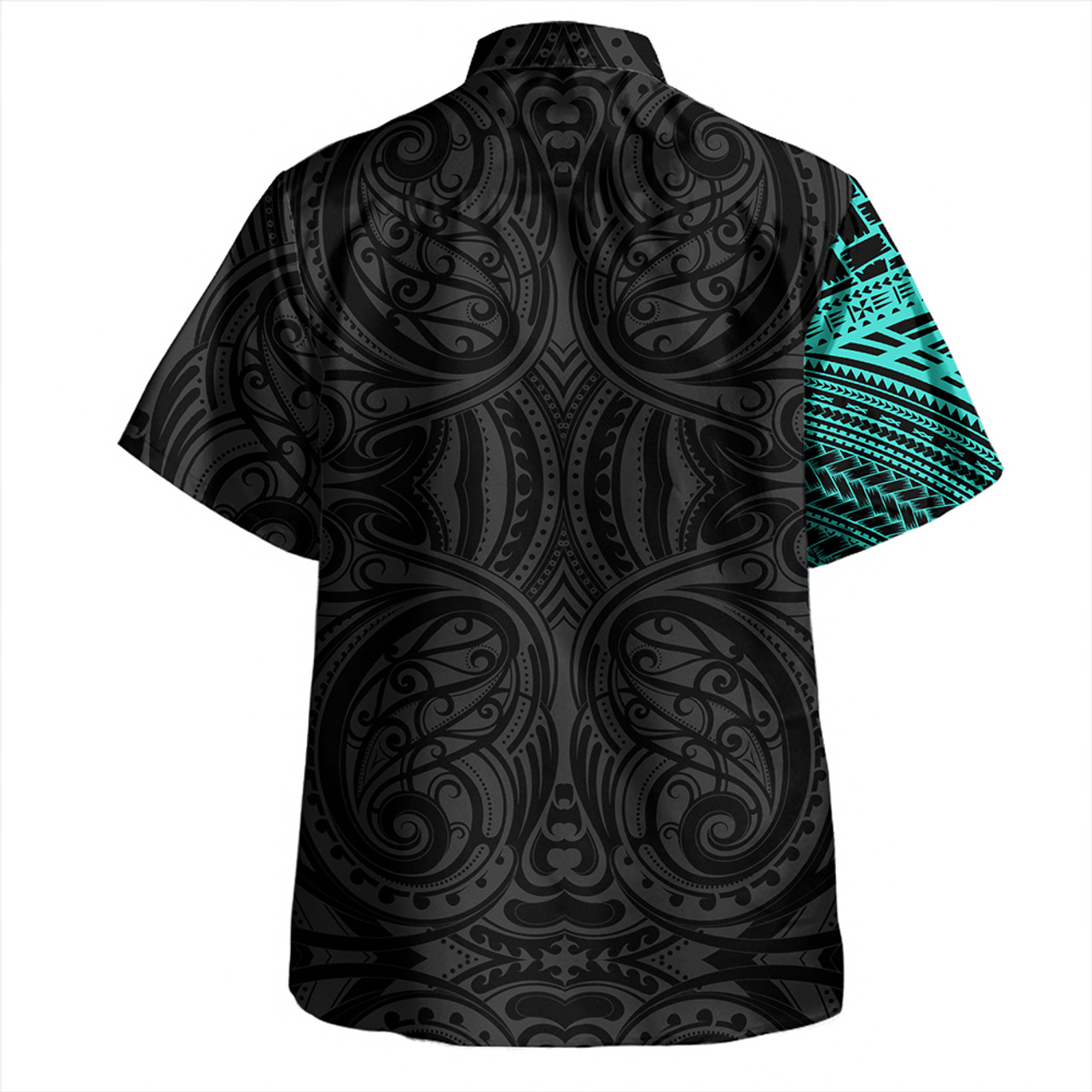 Samoa Tribal Maori Tattoo Roman Reigns Hawaiian Shirt Turquoise
