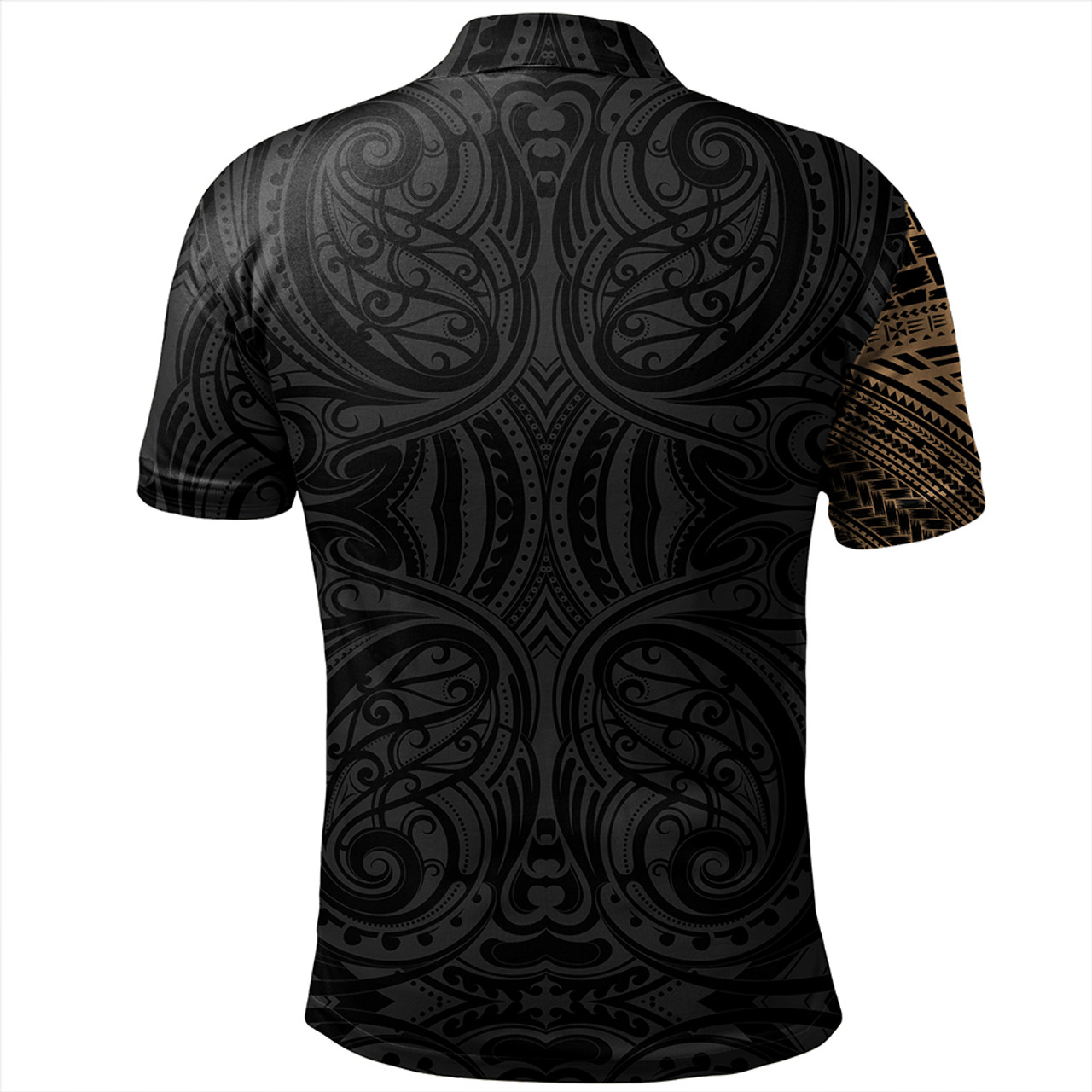 Samoa Tribal Maori Tattoo Roman Reigns Polo Shirt Gold