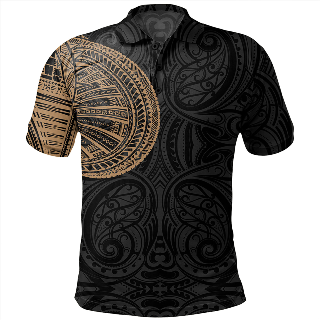 Samoa Tribal Maori Tattoo Roman Reigns Polo Shirt Gold