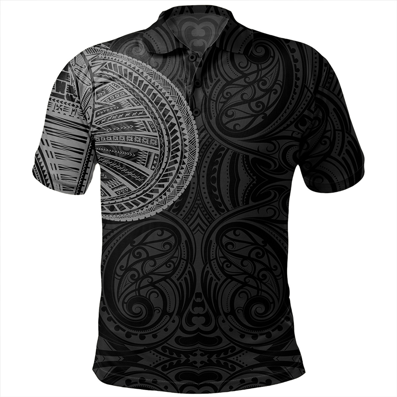 Samoa Tribal Maori Tattoo Roman Reigns Polo Shirt Gray