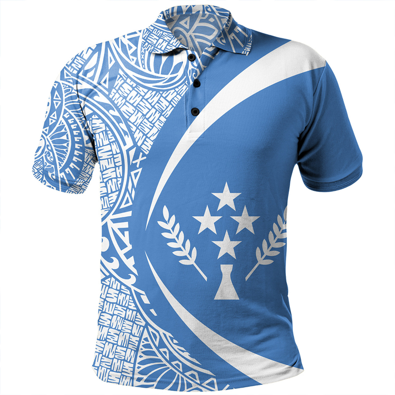 Kosrae Polo Shirt Coat Of Arm Lauhala Circle