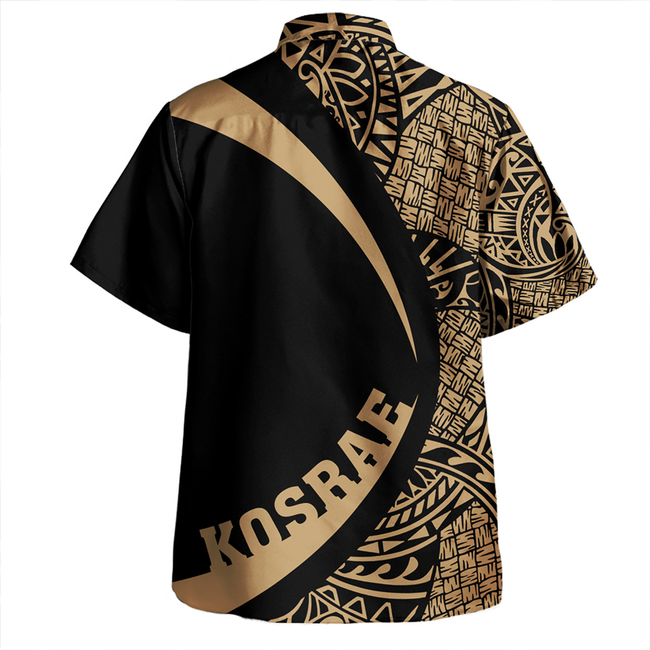 Kosrae Hawaiian Shirt Coat Of Arm Lauhala Gold Circle