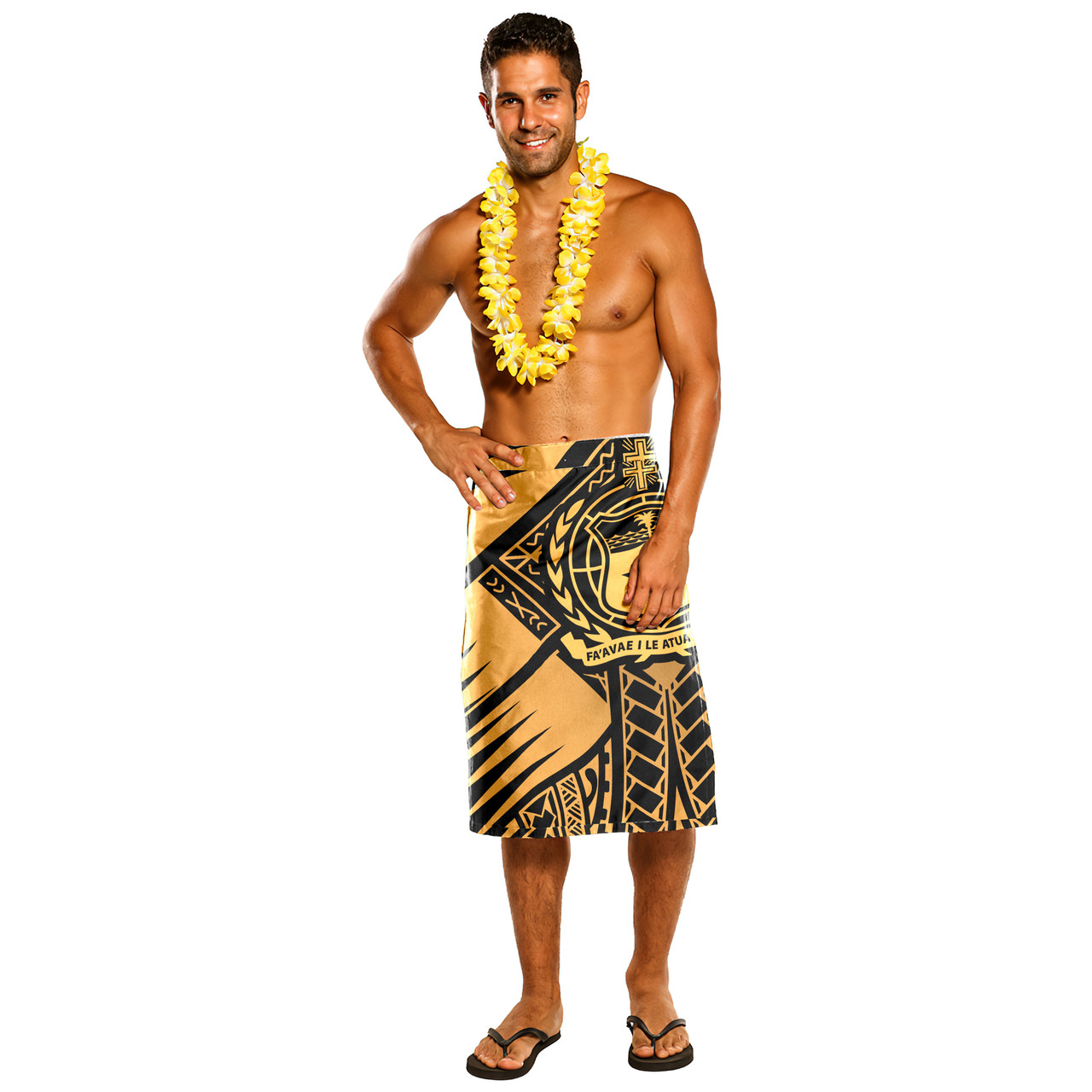 Samoa Lavalava - Samoa Coat Of Arms With Polynesian Gold