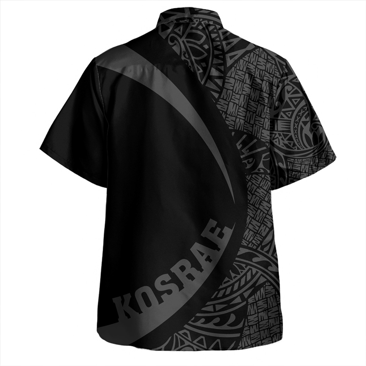 Kosrae Hawaiian Shirt Coat Of Arm Lauhala Gray Circle