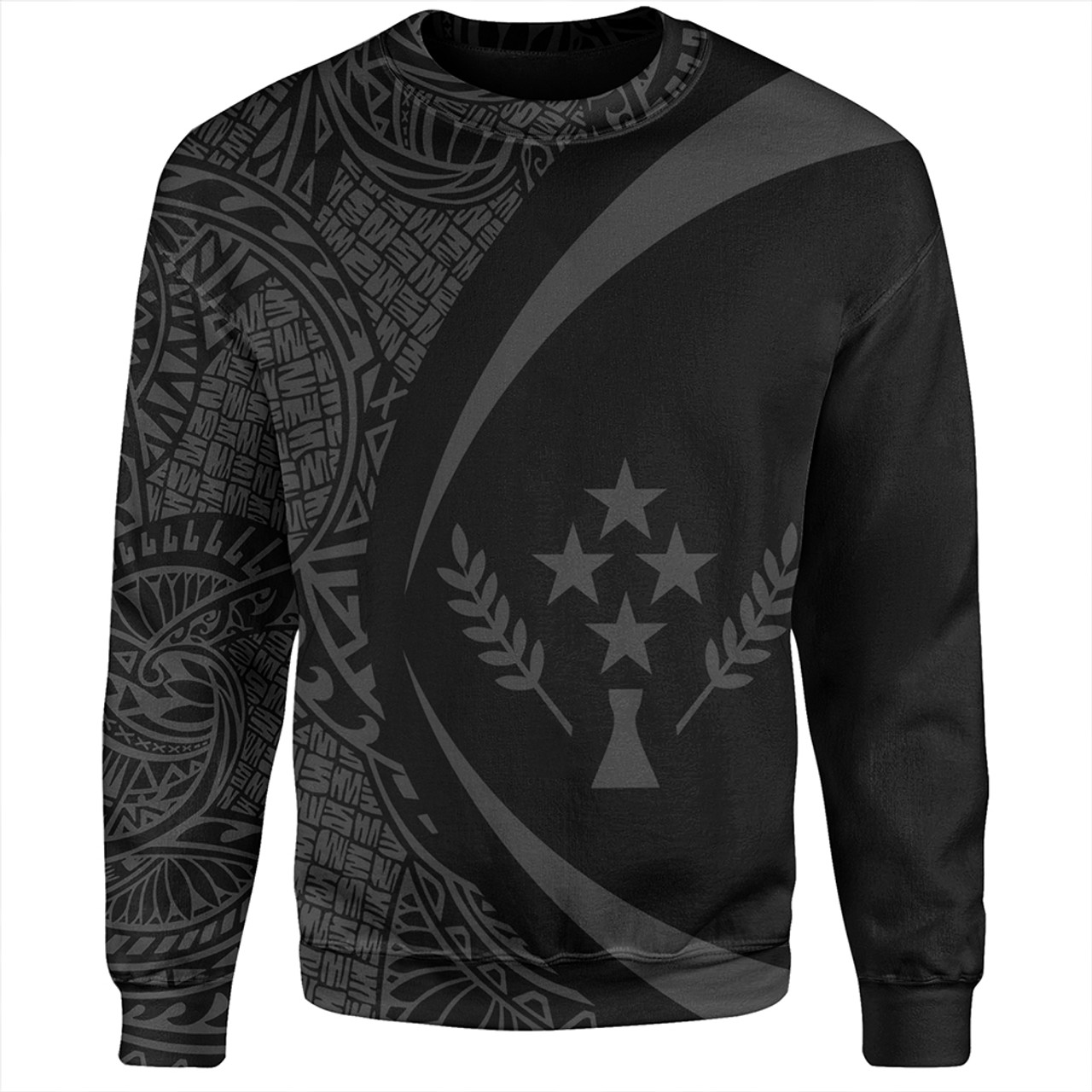 Kosrae Sweatshirt Coat Of Arm Lauhala Gray Circle