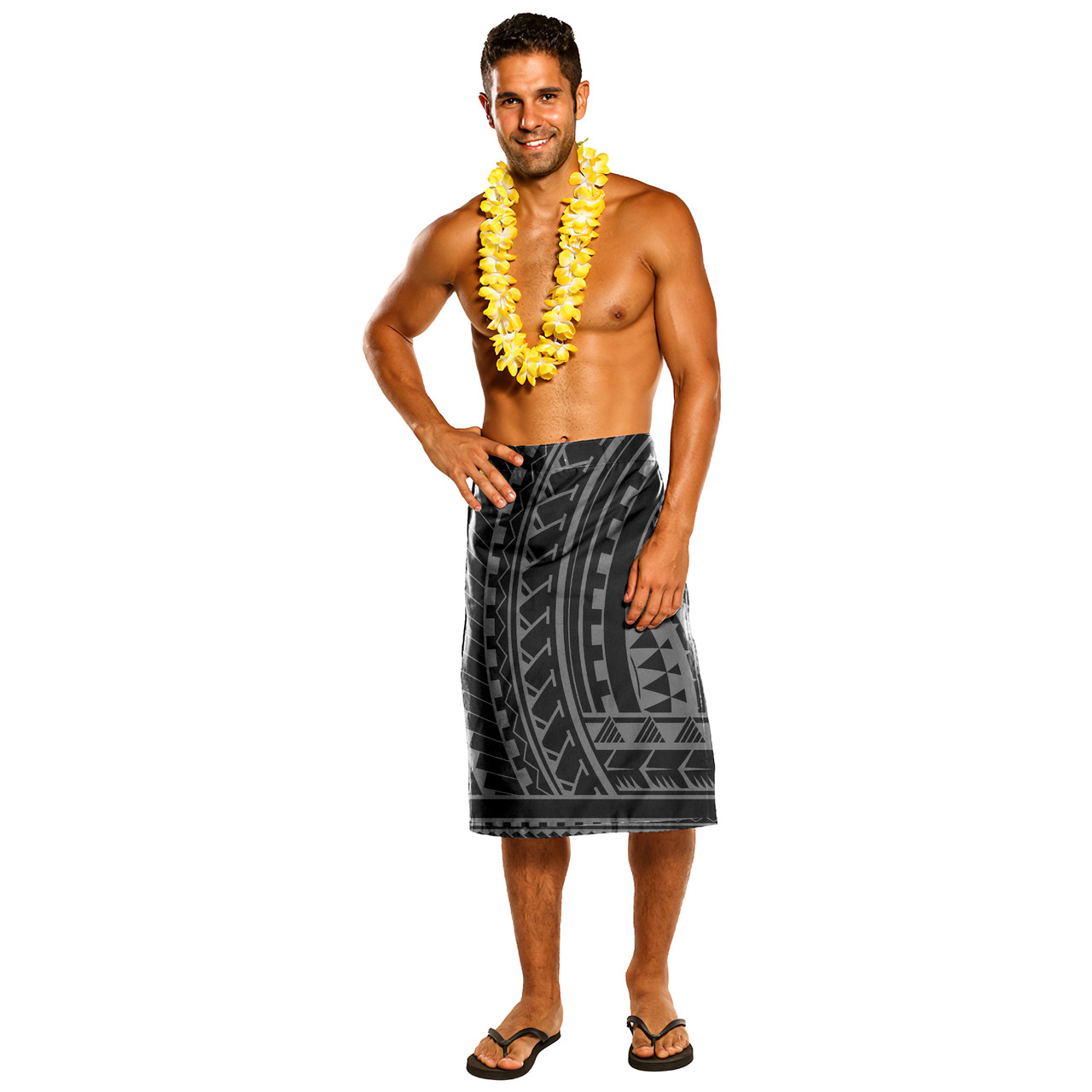 Polynesian Lavalava Polynesian Pattern Grey