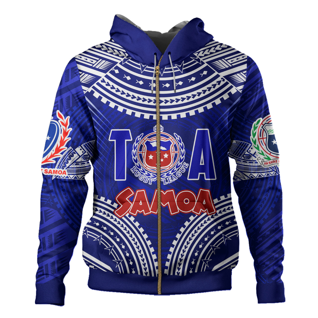 (Custom Personalised) Samoa Rugby Toa Samoa Blue Style Hoodie