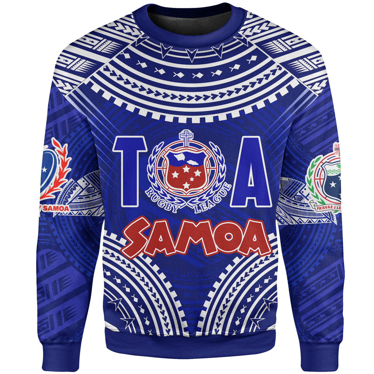 (Custom Personalised) Samoa Rugby Toa Samoa Blue Style Sweatshirt