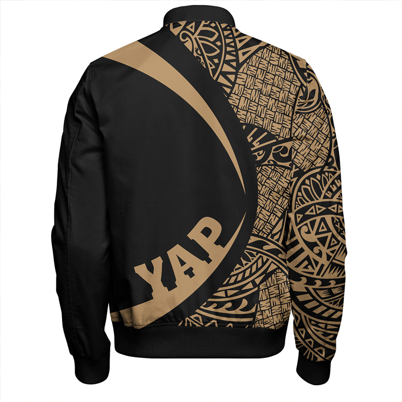 Yap Bomber Jacket Coat Of Arm Lauhala Gold Circle