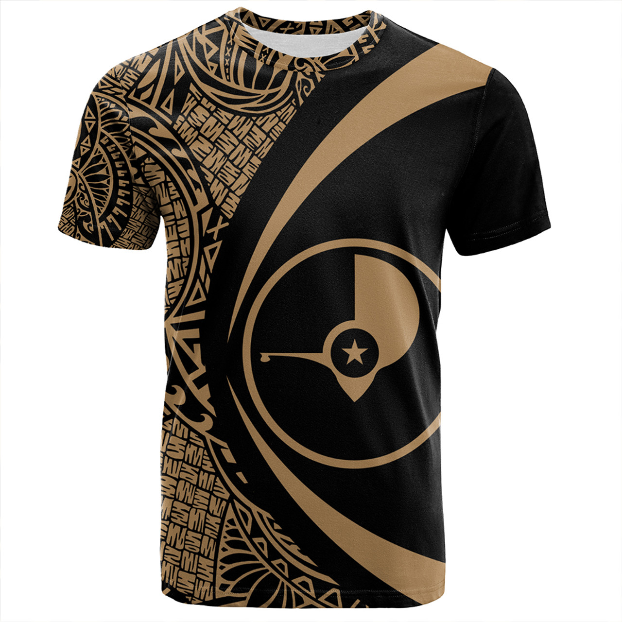 Yap T-Shirt Coat Of Arm Lauhala Gold Circle