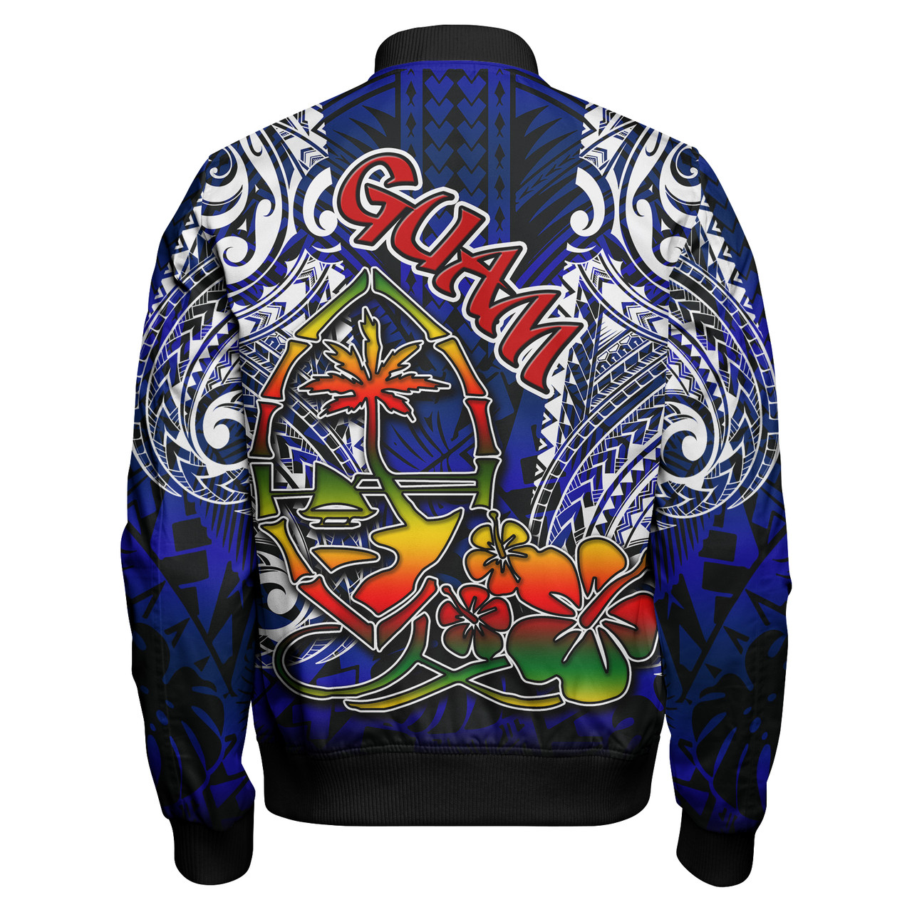 Guam Bomber Jacket - Guam Independence Day '' Wish You A Very Happy Independence Day '' With Polynesian Patterns