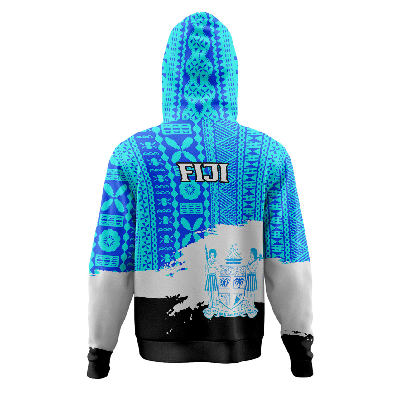 Fiji Polynesian Hoodie - Fiji Tapa Brush Tribal Patterns