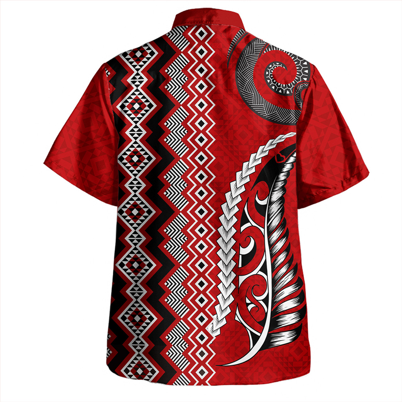 New Zealand Hawaiian Shirt Maori Fabic Pattern Silvers Fern