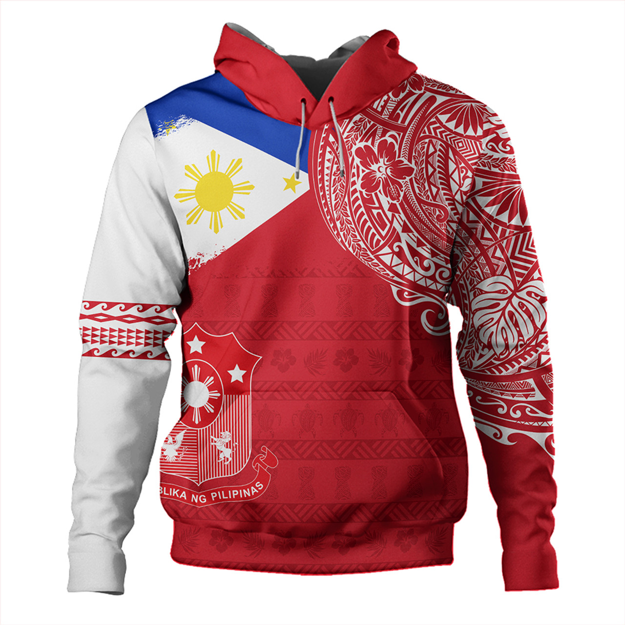 Philippines Hoodie Polynesian Flag With Coat Of Arms