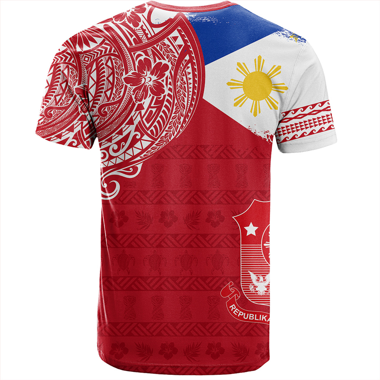 Philippines T-Shirt Polynesian Flag With Coat Of Arms