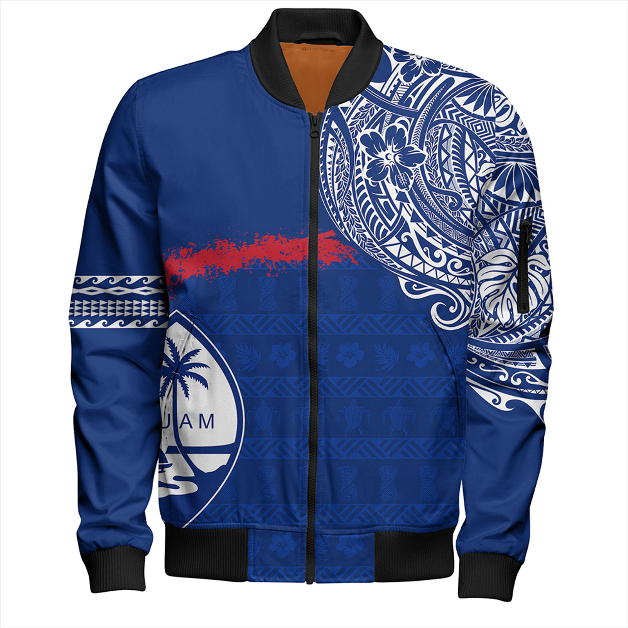 Guam Bomber Jacket Polynesian Flag With Coat Of Arms