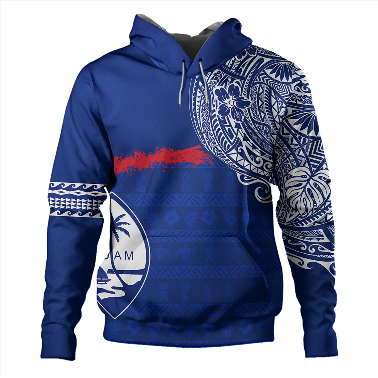 Guam Hoodie Polynesian Flag With Coat Of Arms