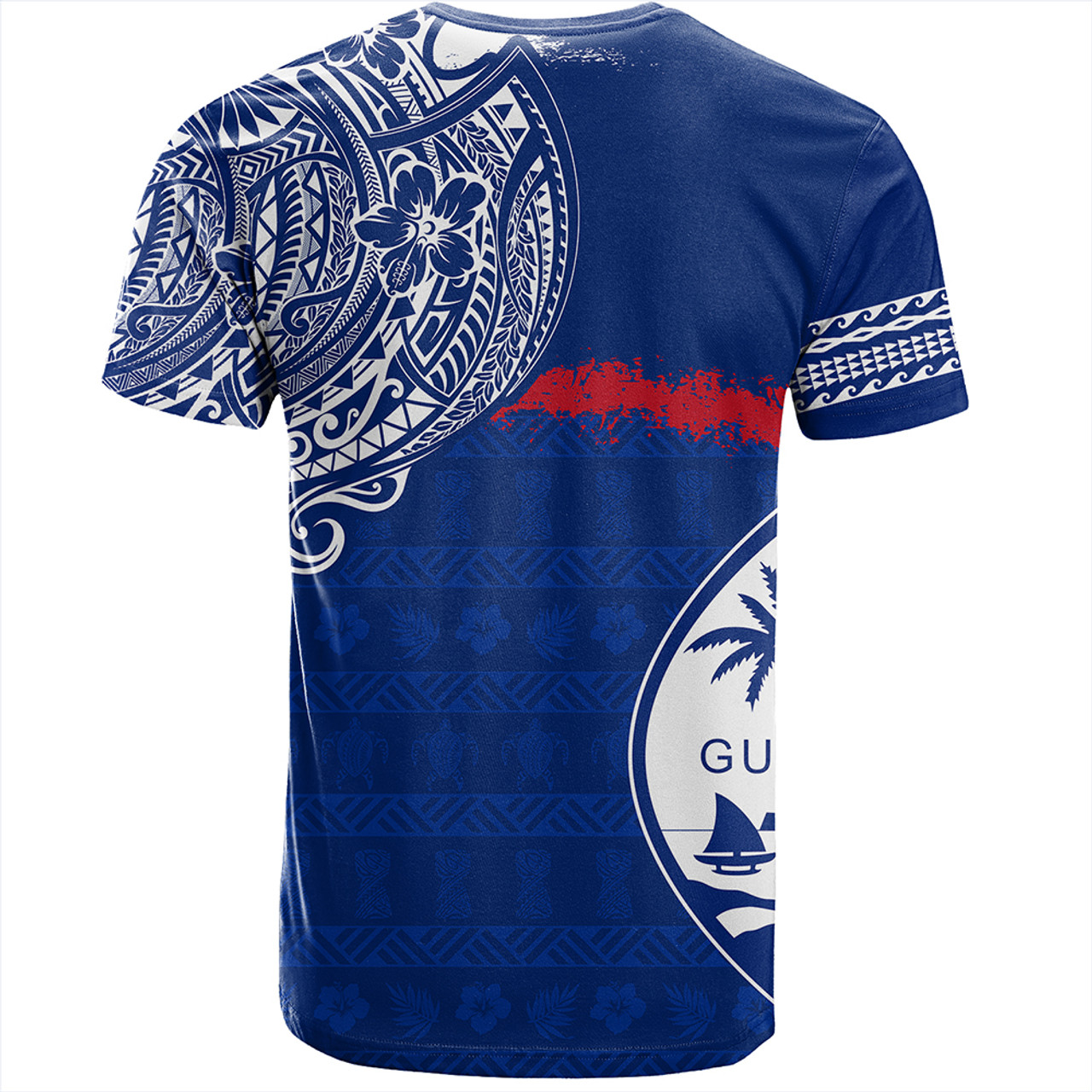 Guam T-Shirt Polynesian Flag With Coat Of Arms