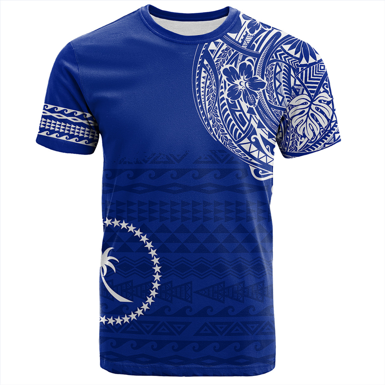 Chuuk T-Shirt Polynesian Flag With Coat Of Arms